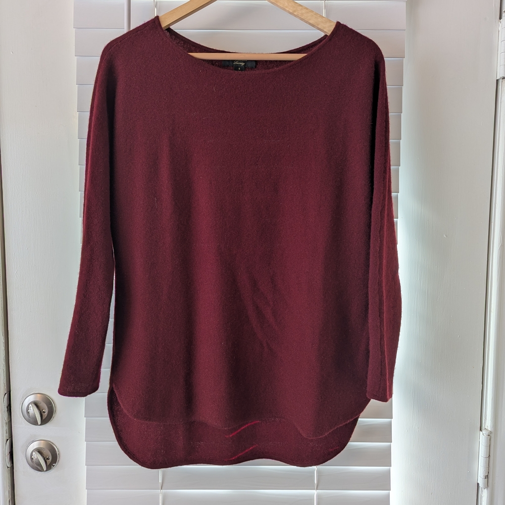 Charter Club Rich Burgundy Cashmere Crew Neck Sweater
